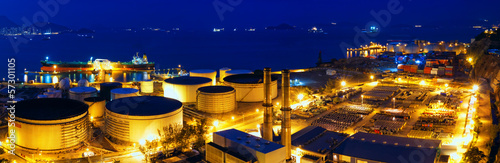 Photography Oil tanks at night , hongkong