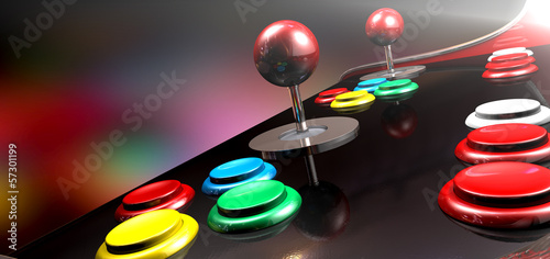 Arcade Control Panel With Joystick And Buttons