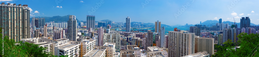 Hong Kong crowded building at day