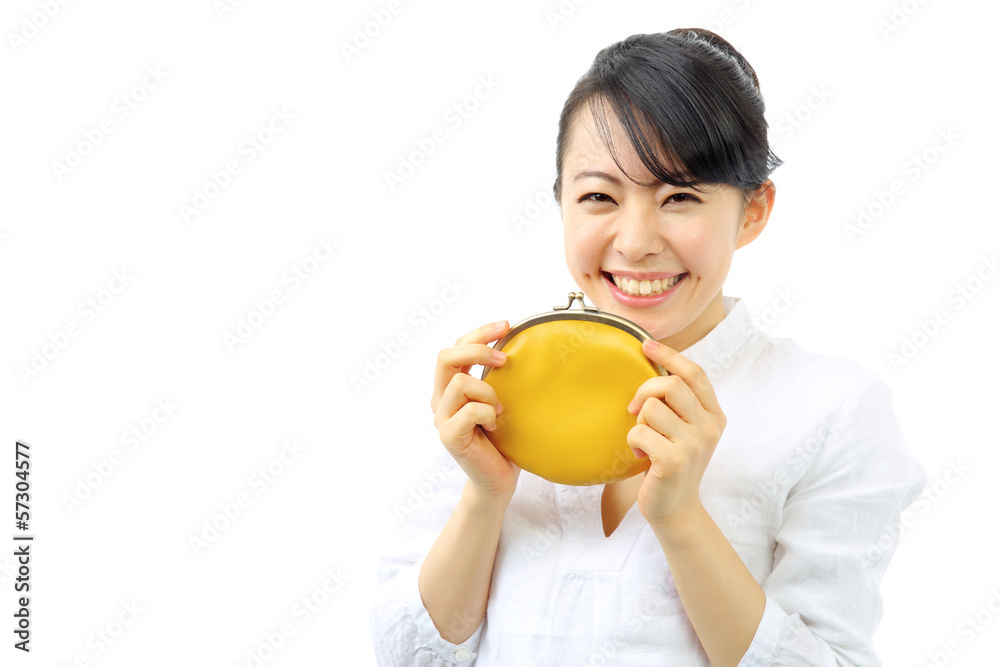 財布を持つ女性 財布を持つ女性