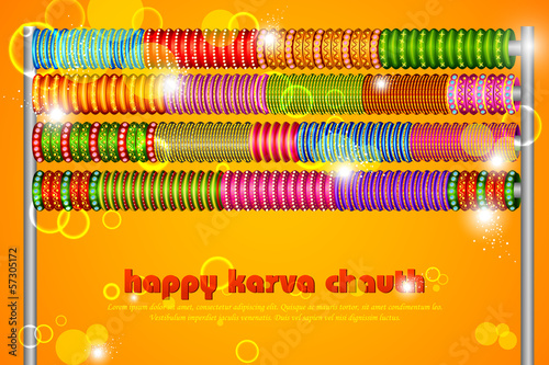 vector illustration of Colorful Bangles for Karva Chauth