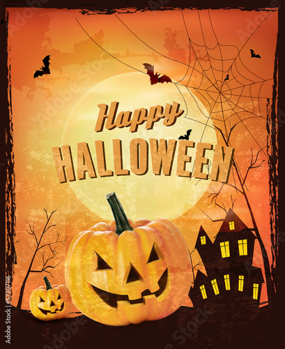 Retro Halloween background Vector