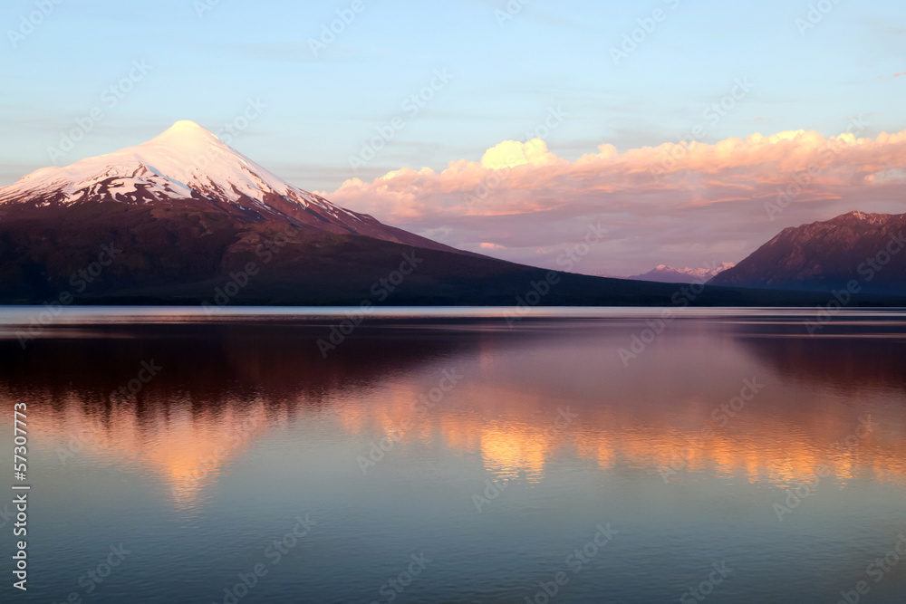 orsono volcano in Chile  reflection in the lake