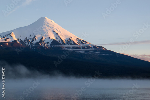 Osorno volcano in the morning mist photo