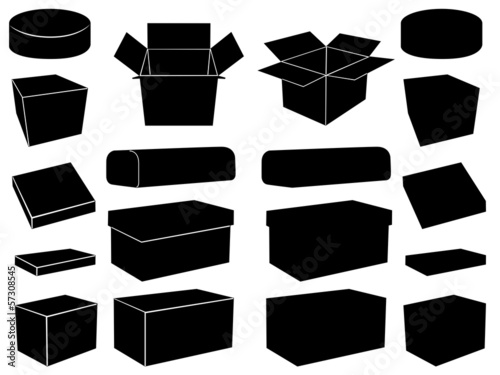 Boxes set illustrated on white