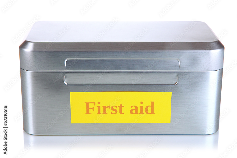 First aid box isolated on white First aid box isolated on white