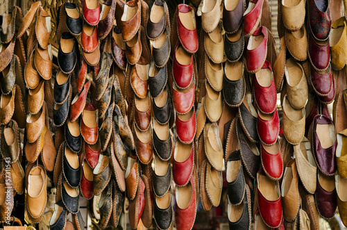 leather slippers in souk of cairo in egypt © TravelPhotography
