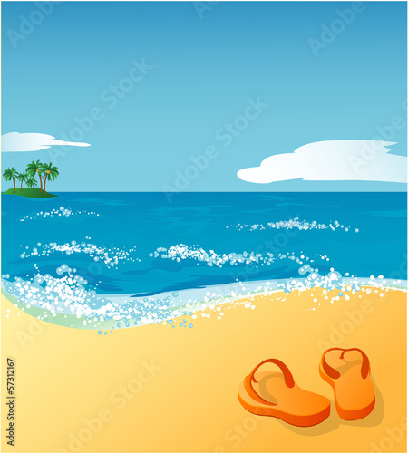 Beach. Vector.