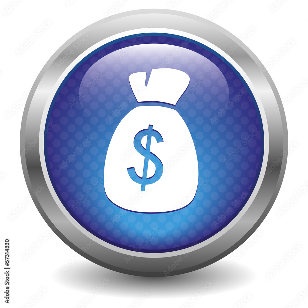Blue dollar button Blue dollar button