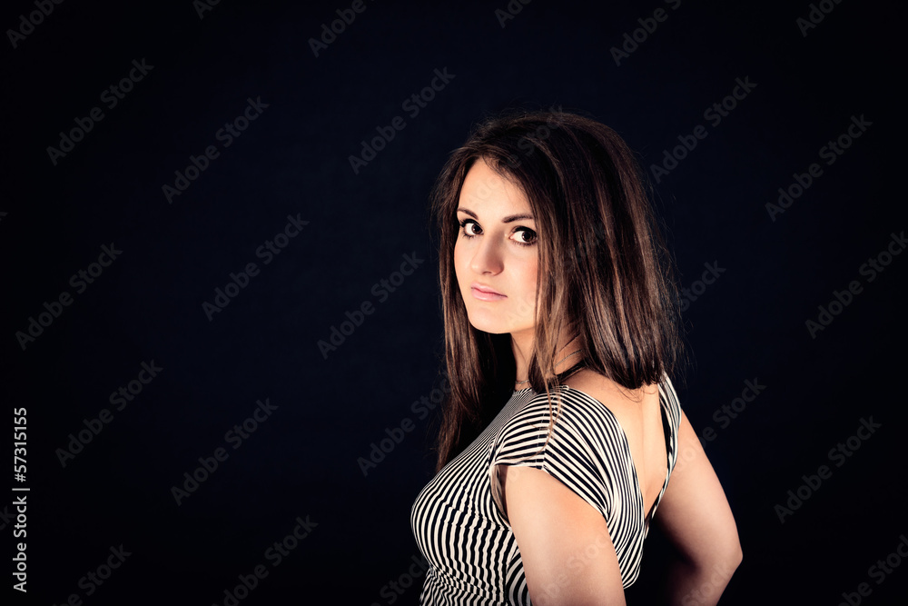 portrait of young nice sensual girl in black portrait of young nice sensual girl in black