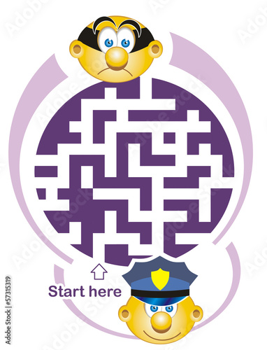 Maze game: policeman and thief