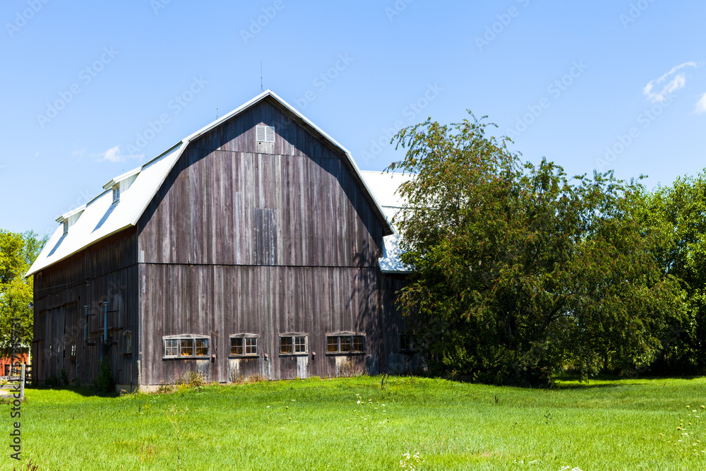 American Farmland With Blue Cloudy Sky American Farmland With Blue Cloudy Sky