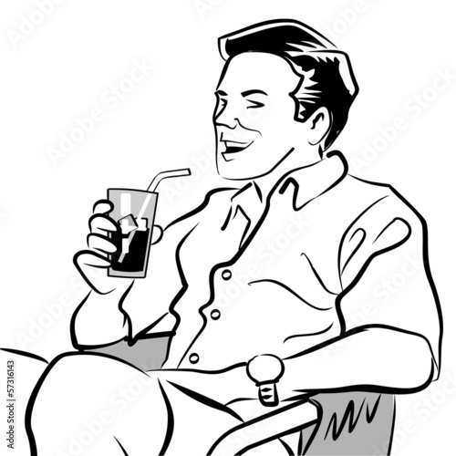 Man drinking a soda