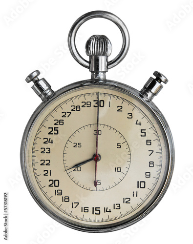 Old stopwatch. Clipping path included.