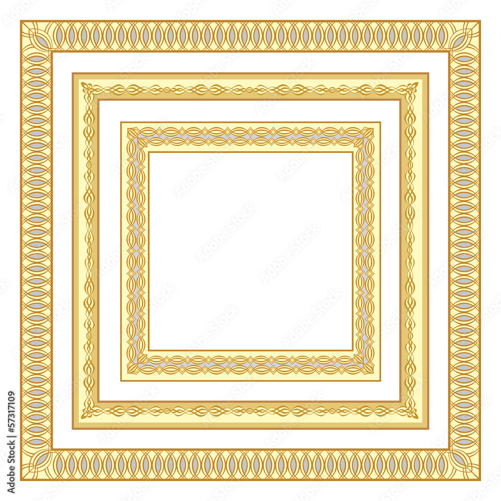 3 golden square frames 3 golden square frames