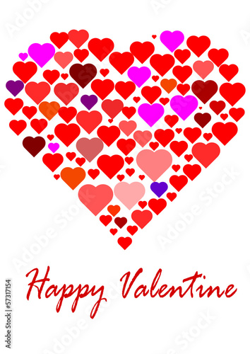 Herzen mit Text Happy Valentine