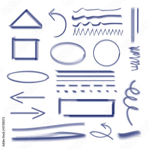 Arrows, Lines And Geometric Shapes Hand Drawn