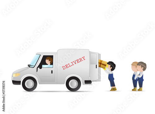 Very Detailed Drawn Transport Worker - Isolated On White