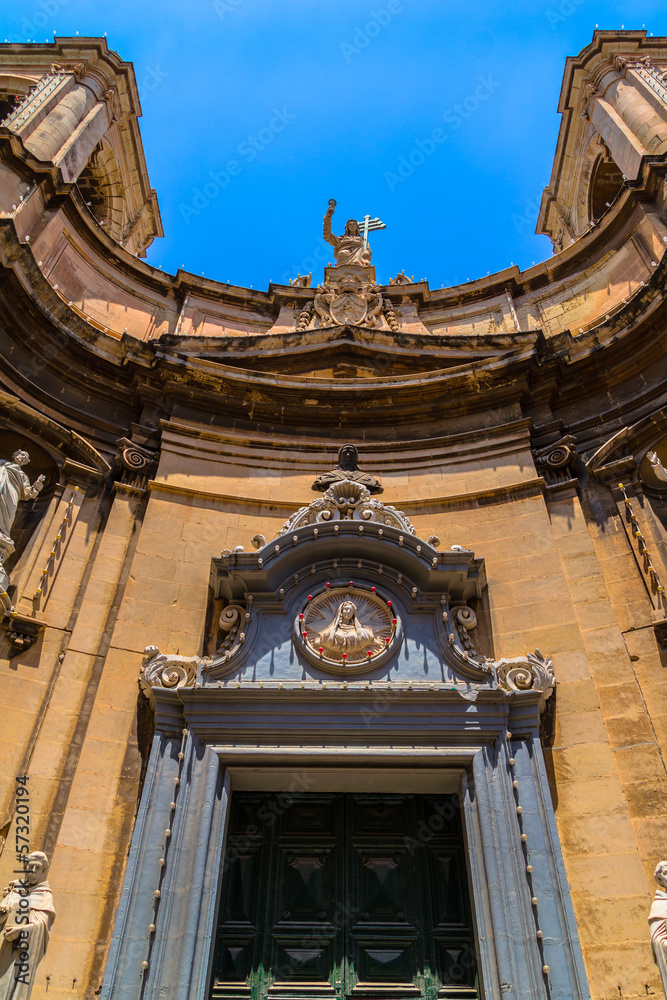 Facade of Santa Maria di Porto Salvo church in Valletta