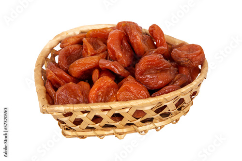 basket with dried apricots
