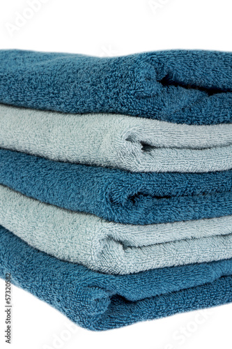 Light and Dark Blue towels folded