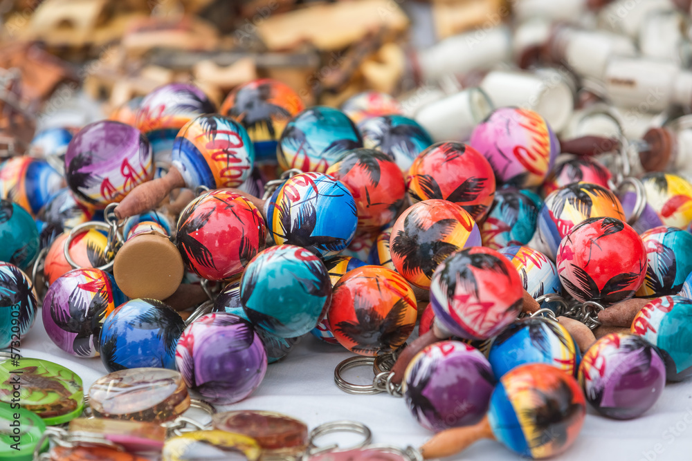 Colourful Caribbean hand made marakases souvenirs Colourful Caribbean hand made marakases souvenirs