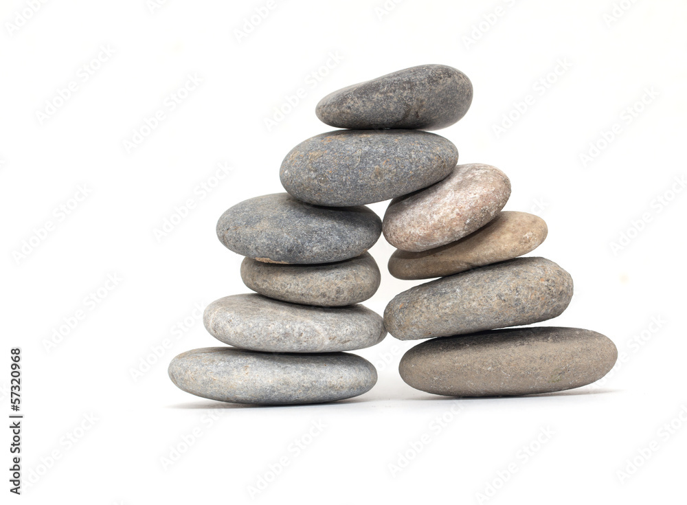 stones on white background stones on white background