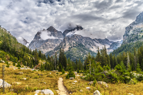 Hiking Trail in the Cascade Canyon - Grand Teton National Park