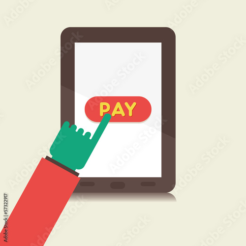 pay online using tablet vector