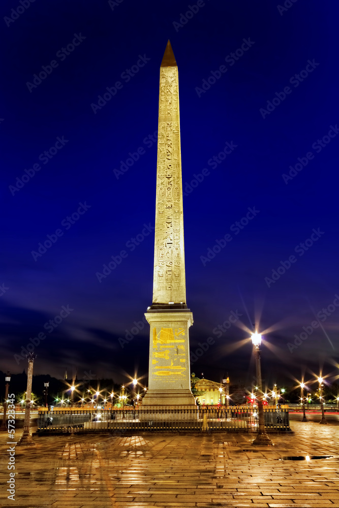 Place de la Concorde at night, Paris, France