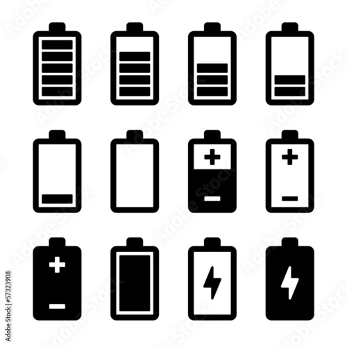 Battery icons set