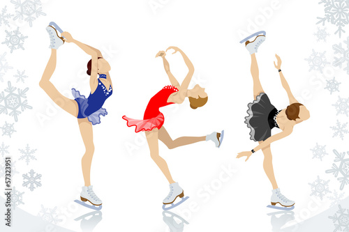 Figure Skating,three women