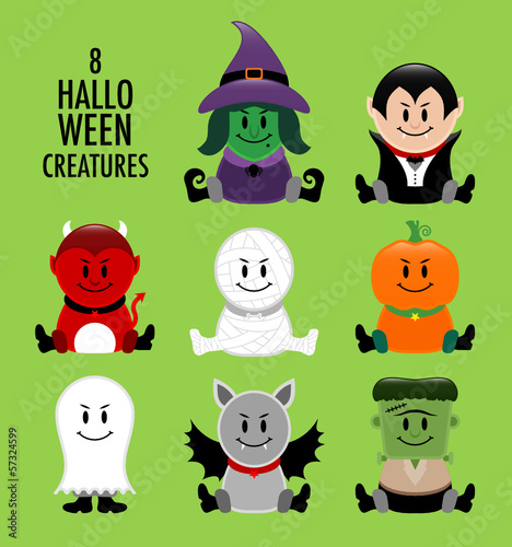 Collection Halloween Creatures Green
