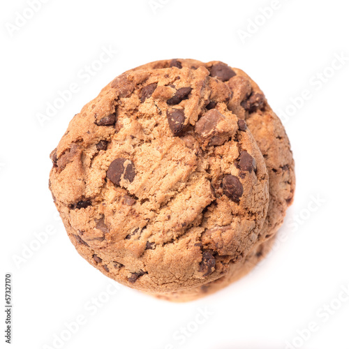 chocolate chip cookie isolated on white background  © roobcio