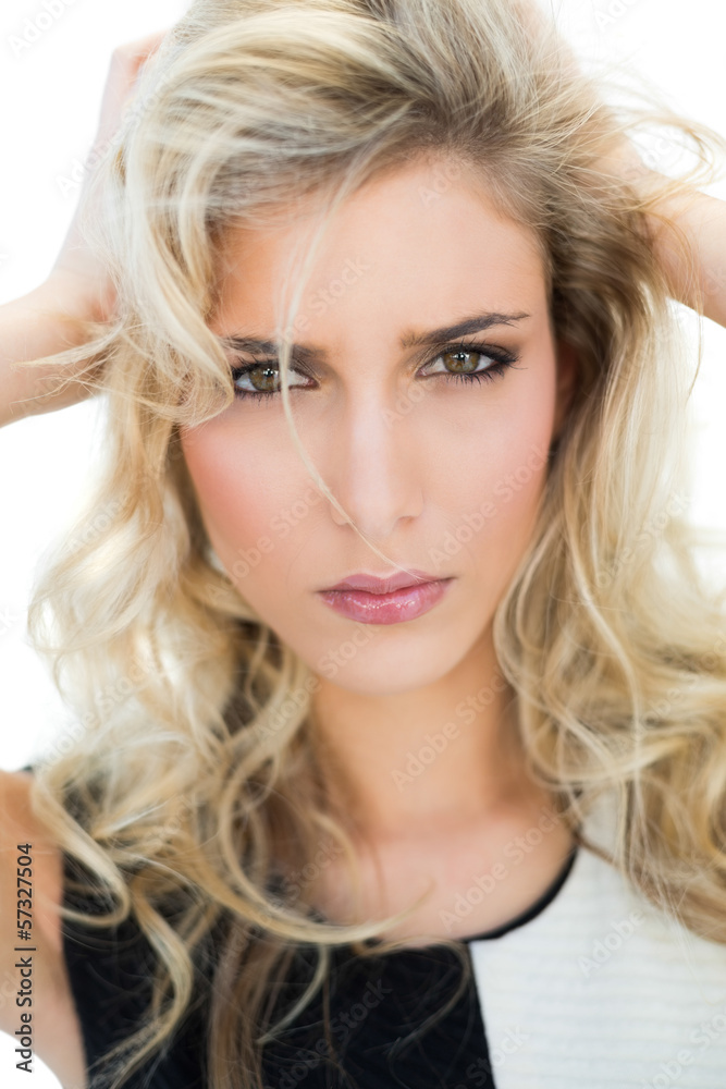 Passionate blonde model looking at camera Passionate blonde model looking at camera