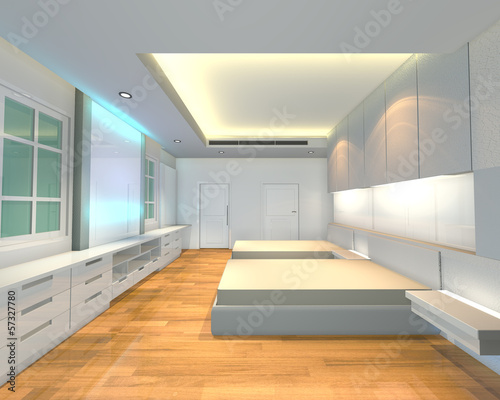 ineterior design bedroom white theme photo