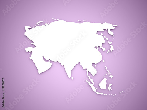 Asia map continent concept on purple