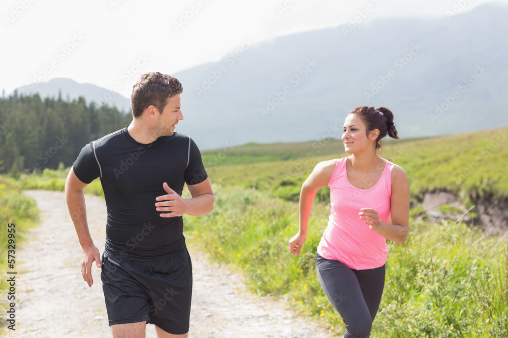 Athletic couple on a jog Athletic couple on a jog