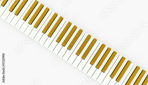 Yellow piano keyboard concept rendered