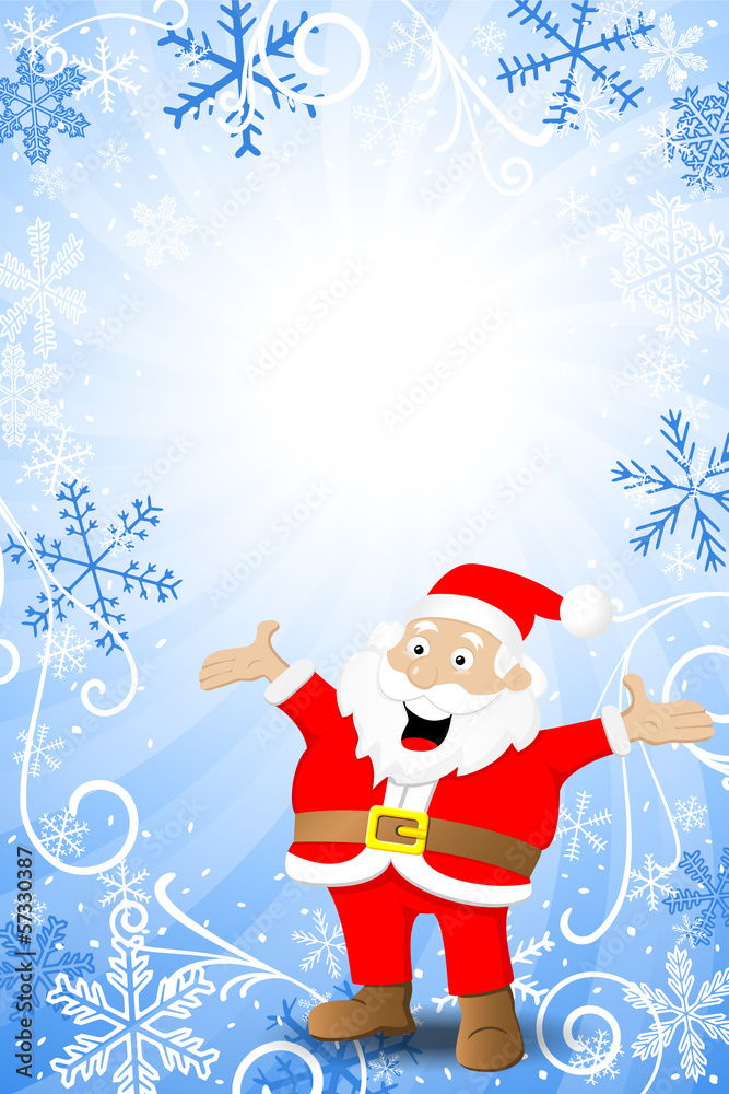 blauer Weihnachtshintergrund mit Weihnachtsmann blauer Weihnachtshintergrund mit Weihnachtsmann
