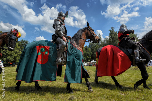 Medieval knight on horseback