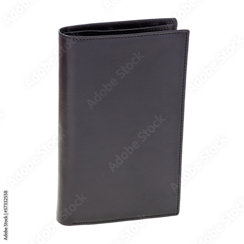 Black vertical purse isolated on white background
