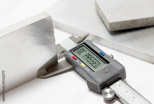 Сalliper and metal parts. Quality control
