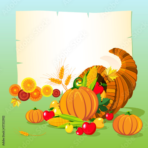 Horn of plenty. Cornucopia.