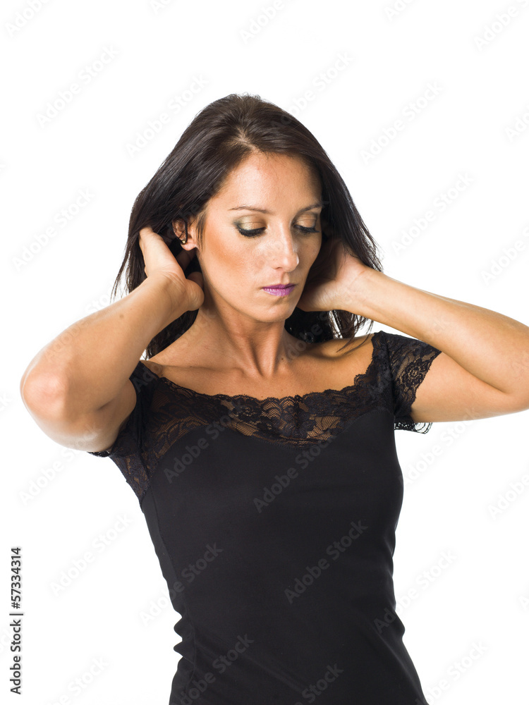 young pretty woman posing like a fashion model young pretty woman posing like a fashion model