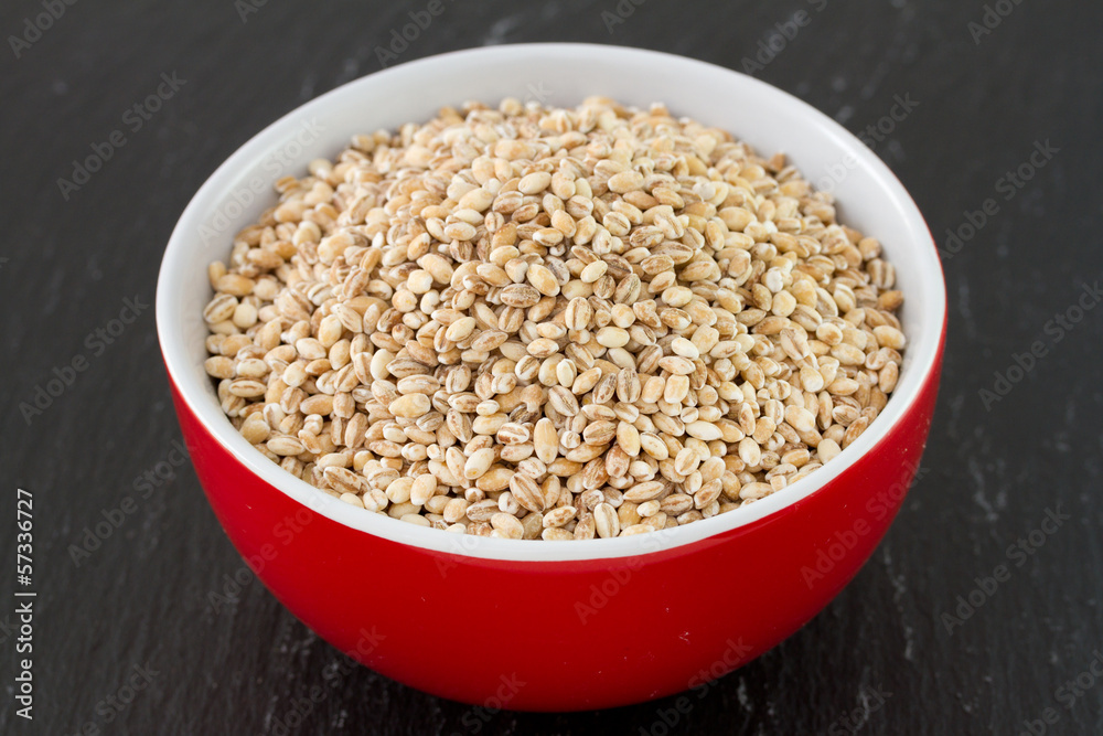 pearl barley in bowl pearl barley in bowl