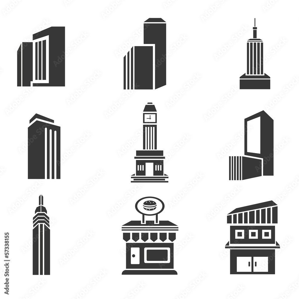 Obraz premium building icons set