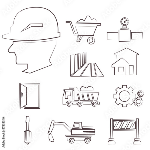 sketched construction icons