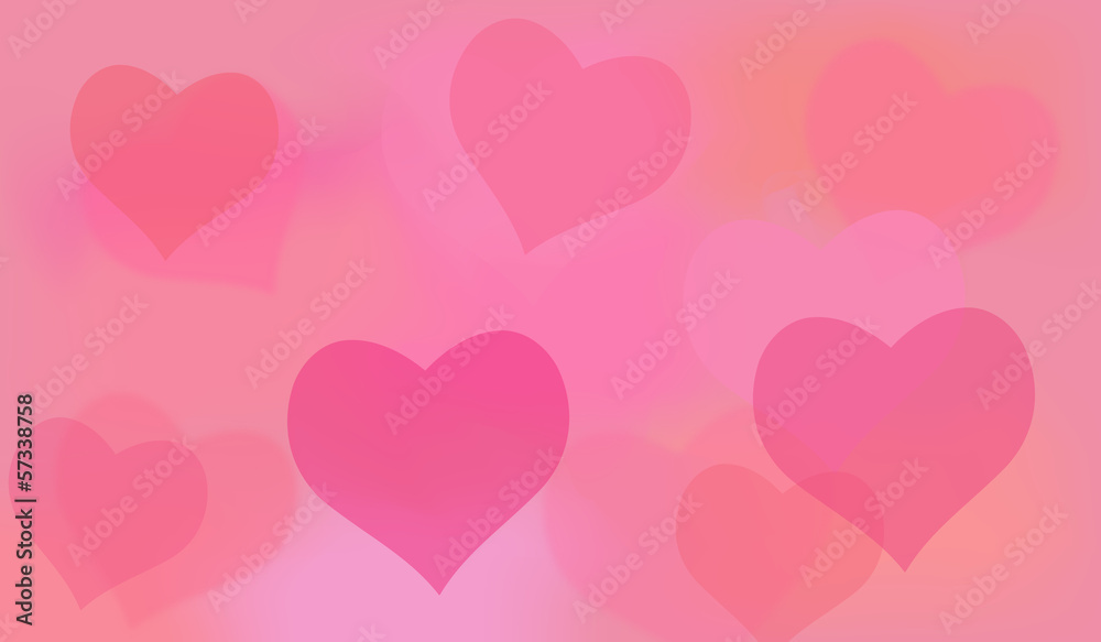 Pink Valentines background with hearts