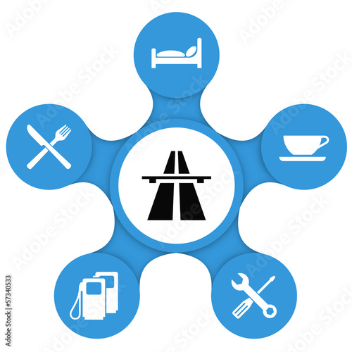 Service on Highways - Blue Infographic